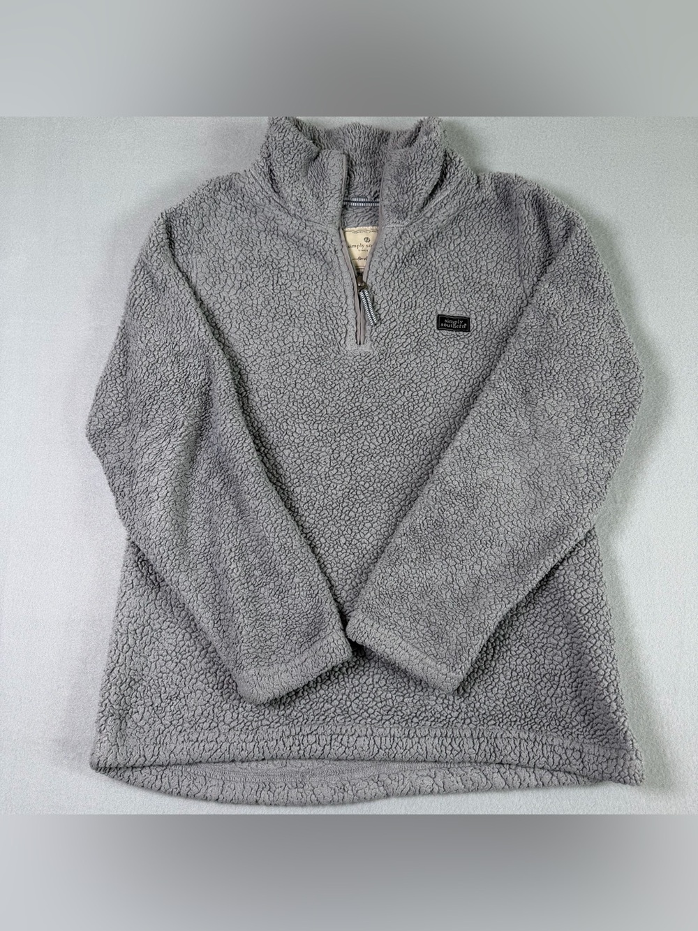 Simply Southern Classic Sherpa Pullover, Size Small, Grey